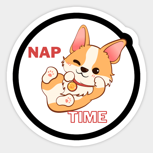 Nap Time Corgi Sticker by Sleepy Time Tales